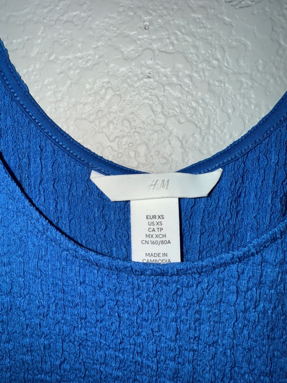 H&M Crinkled Jersey Midi Dress in Blue Size XS NWOT - Picture 2 of 8
